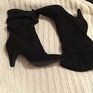 Black suede calf boots NWOT